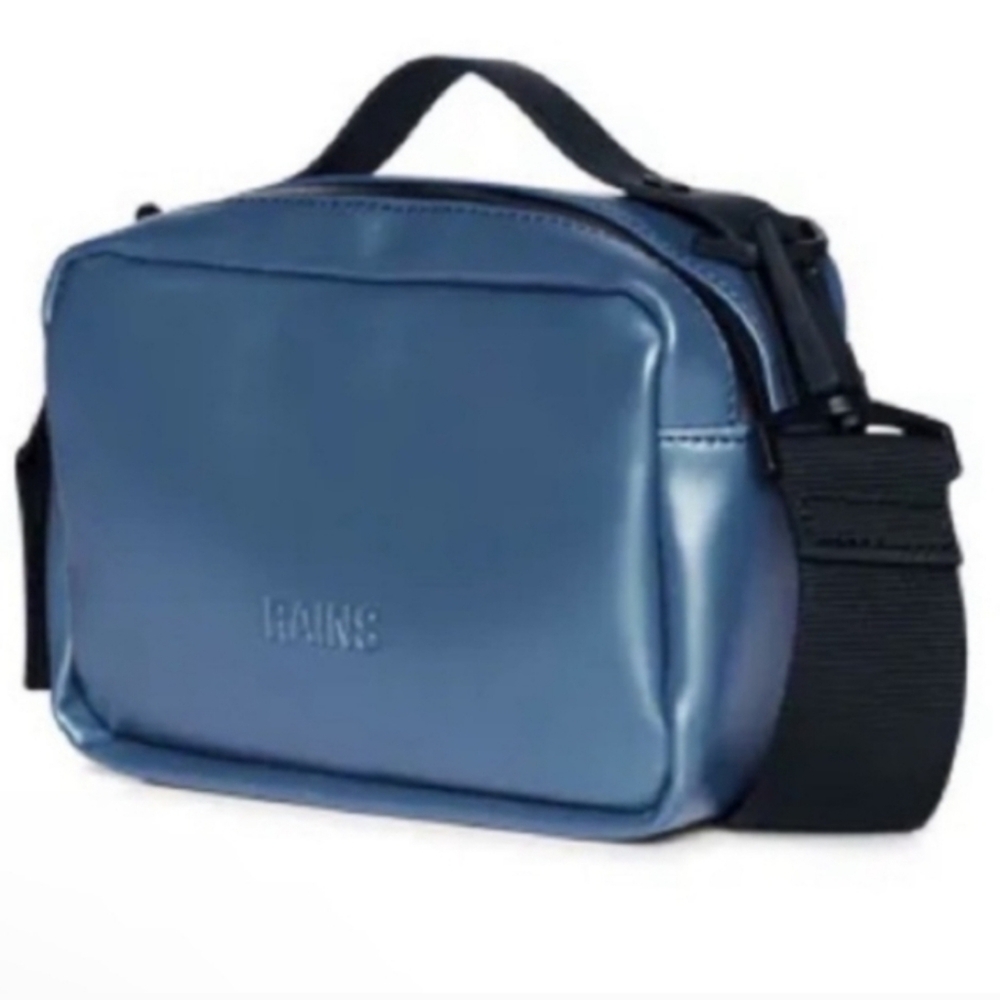 Rains Metallic Blue Micro Bag